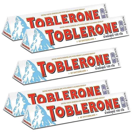 Toblerone White Chocolate 5 Pack, 5 X 100g