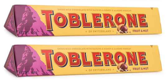 Toblerone Fruit & Nut Chocolate Pack of 2 X 100g