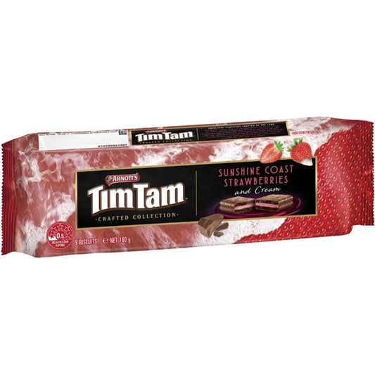 Arnott's Tim Tam Sunshine Coast Strawberry and Cream Chocolate Biscuit 160g