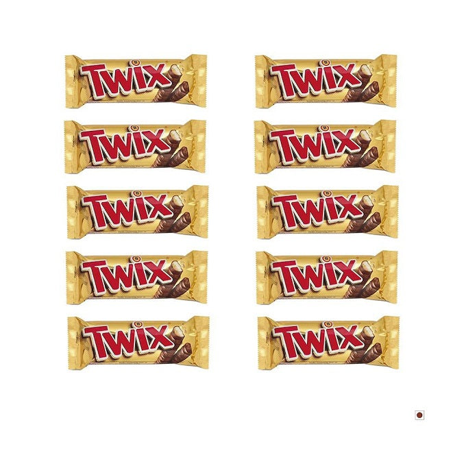 Twix Caramel Cookie Chocolates 50gm - Pack of 10