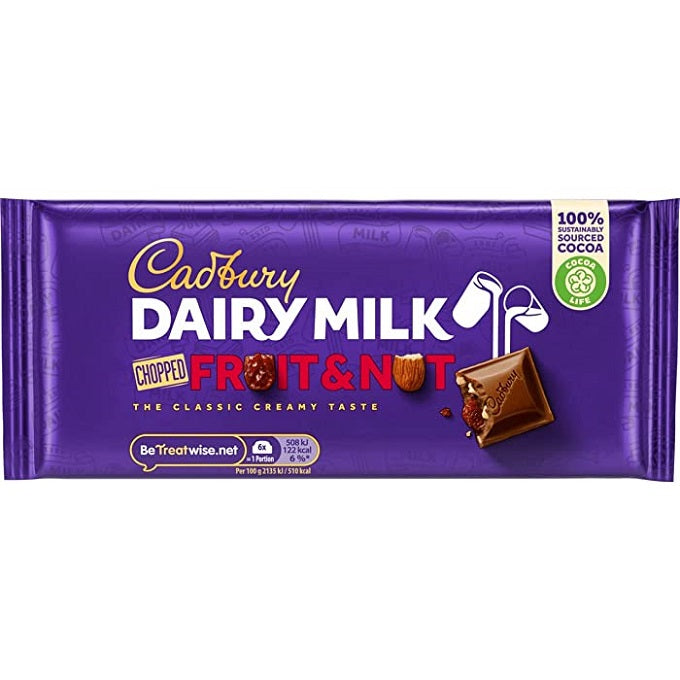 Cadbury Dairy Milk Chopped Fruit & Nut Chocolate Bar 95gm