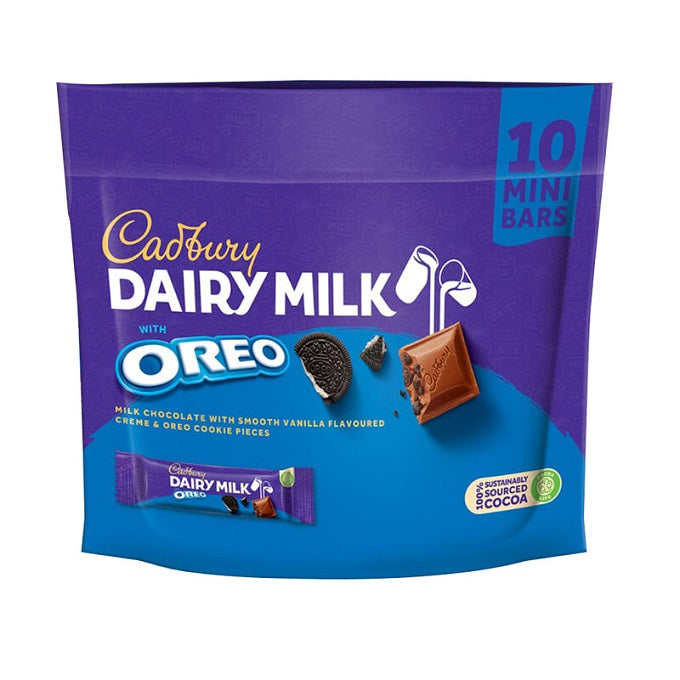 Cadbury Dairy With Oreo Milk Chocolate 150g 10 Mini Bars