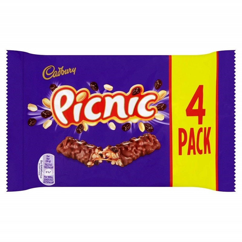 Cadbury Picnic Bars 4 Pack 128g