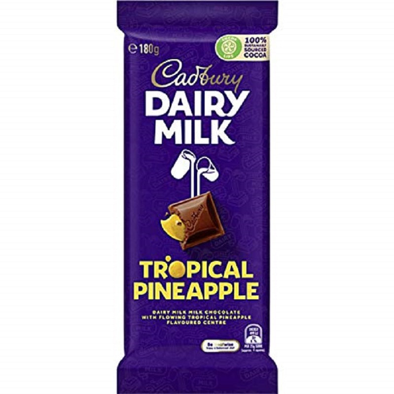 Cadbury Dairy Milk Tropical Pineapple Australian Imported 180g