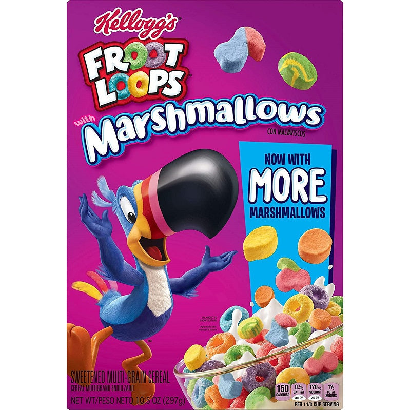 Kellogg's Froot Loops Breakfast Cereal with Fruity Shaped Marshmallows Imported