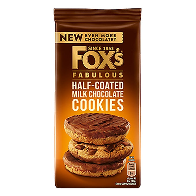 Fox's Fabulous Half Coated Milk Chocolate Cookies 175gm