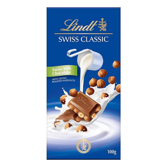 Lindt Swiss Milk Roasted Hazelnuts Chocolate 100g