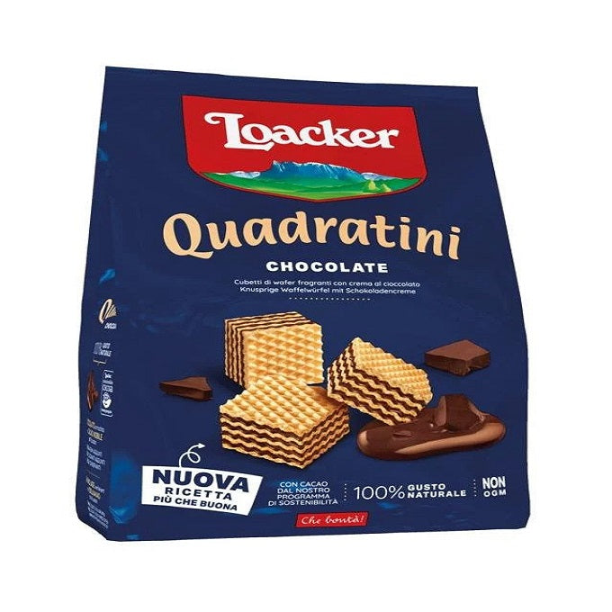 Loacker Quadratini Chocolate Wafer Cookies 250g Imported