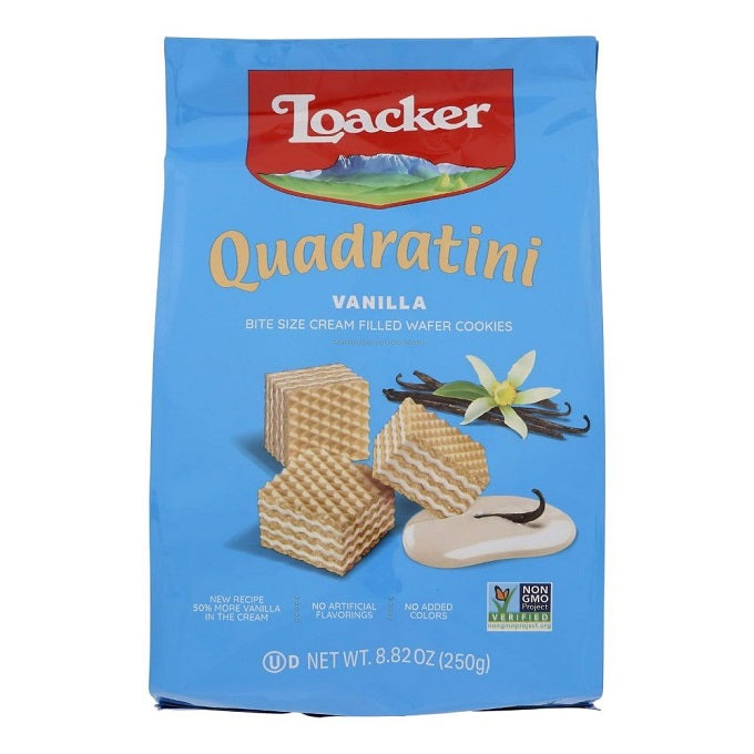 Loacker Quadratini Vanilla Wafer Cookies 250g Imported